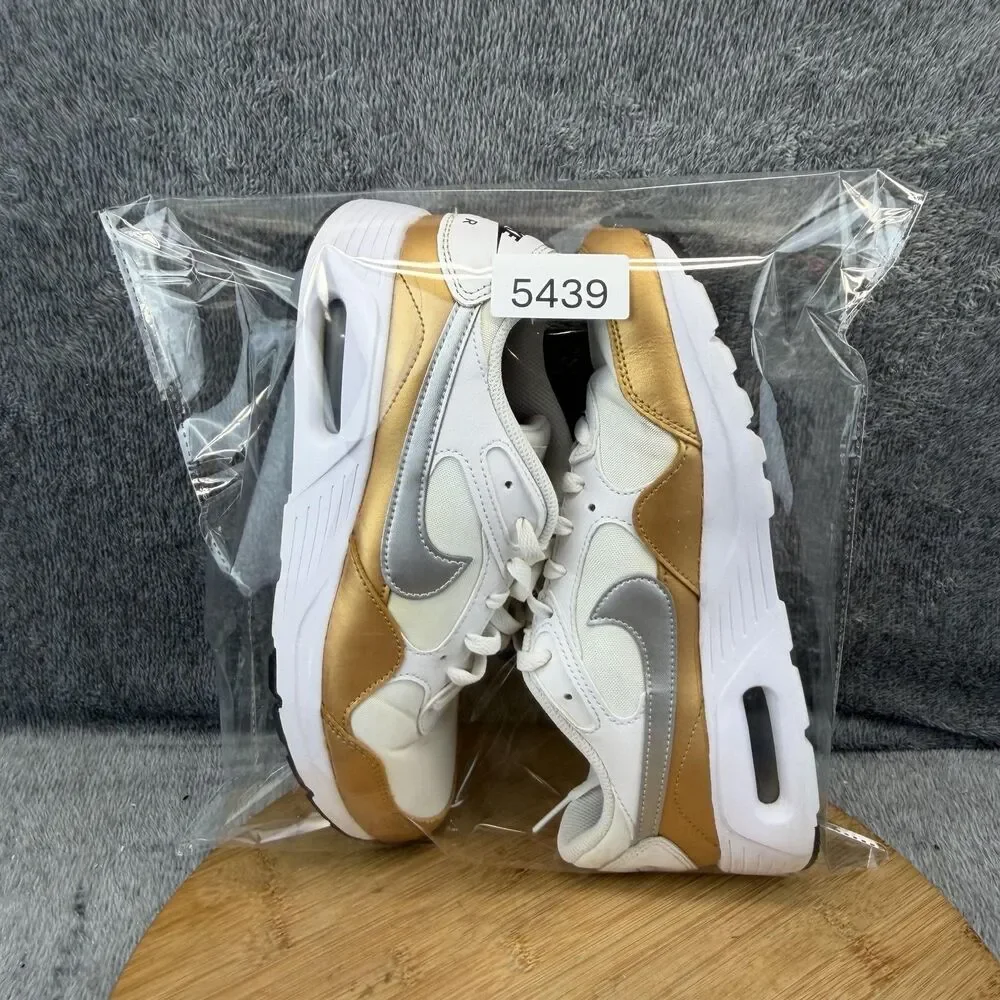 Nike Air Max SC Shoes Womens Size 9.5 White Gold Silver Sneakers CW4554-107